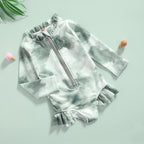Quick-Dry Sun Protection One-Piece Swimsuit for Girls