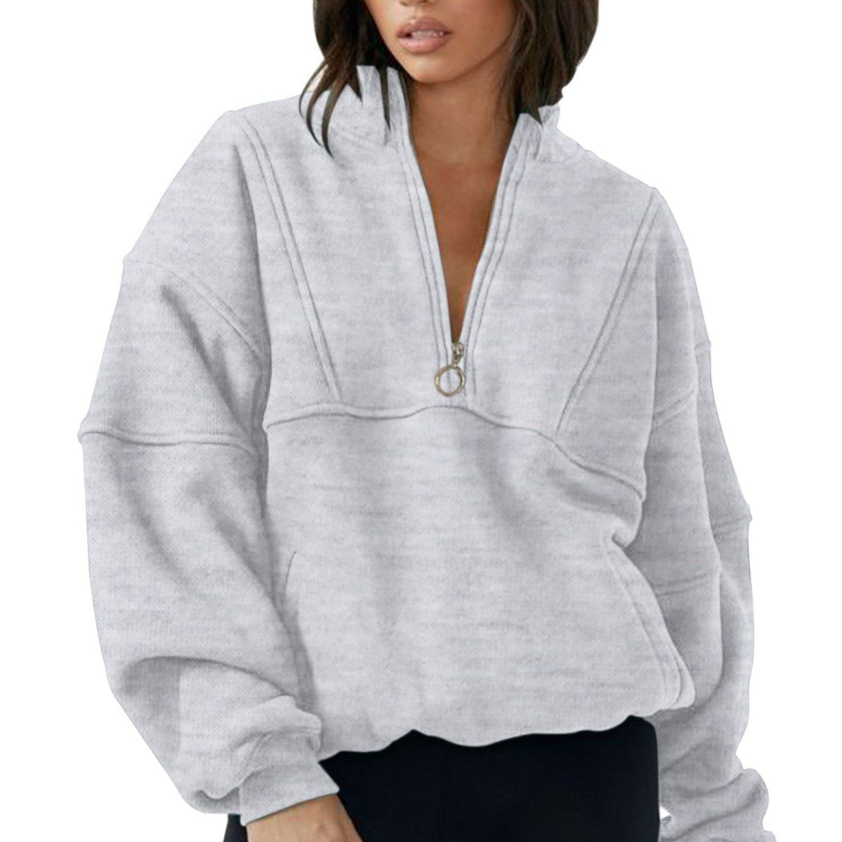 New Women's Half-Zip Sports Sweater for Autumn/Winter
