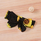 Sunflower Print Baby Bodysuit and Shorts Set (3 Pieces)