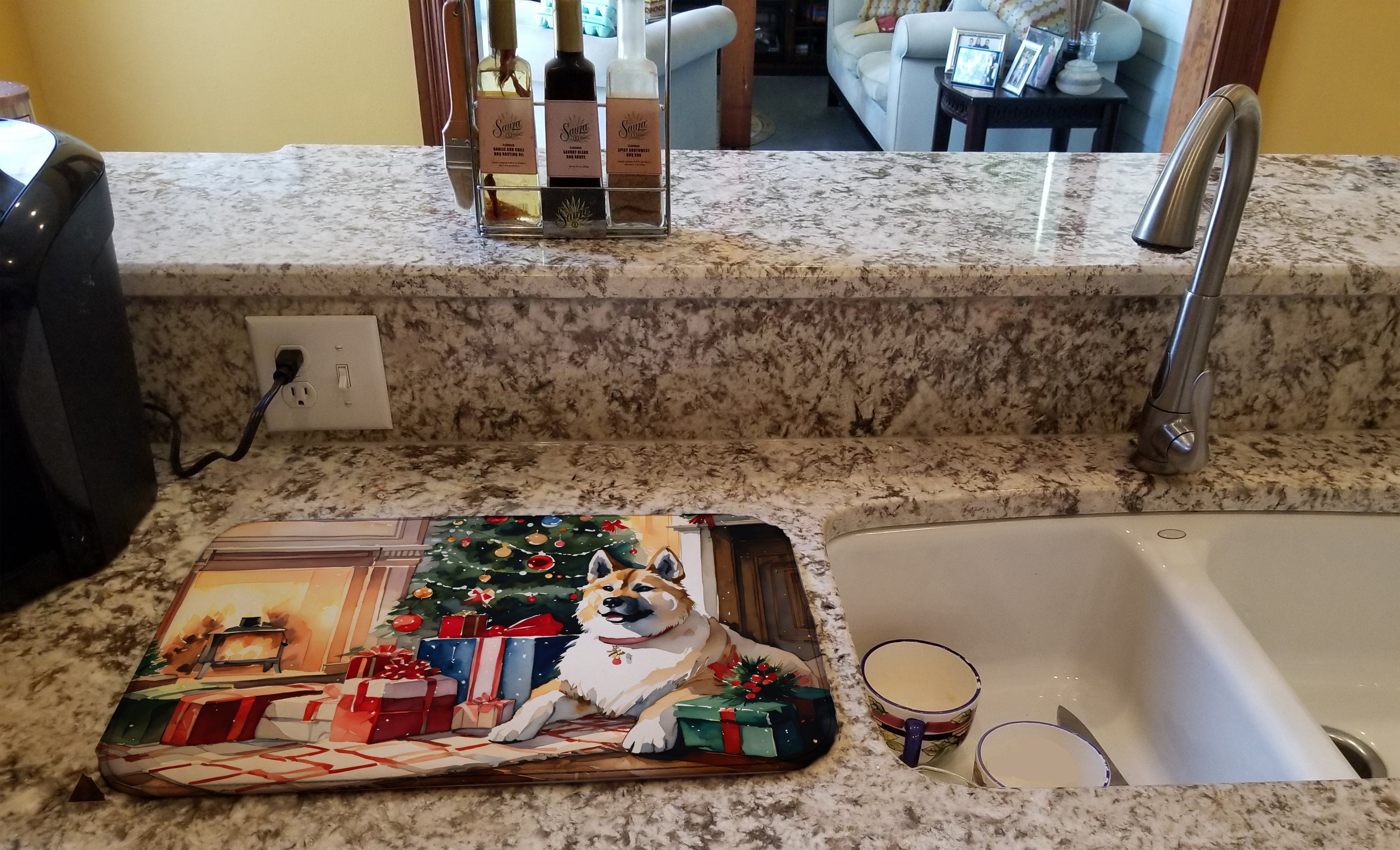 Akita Cozy Christmas Dish Drying Mat