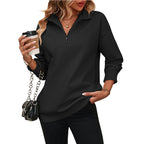 Half Long-Sleeve Zipper Fleece Sweatshirt Pullover | Streetwear