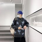 Men's Loose Dove Jacquard Knit Pullover Sweater | Streetwear