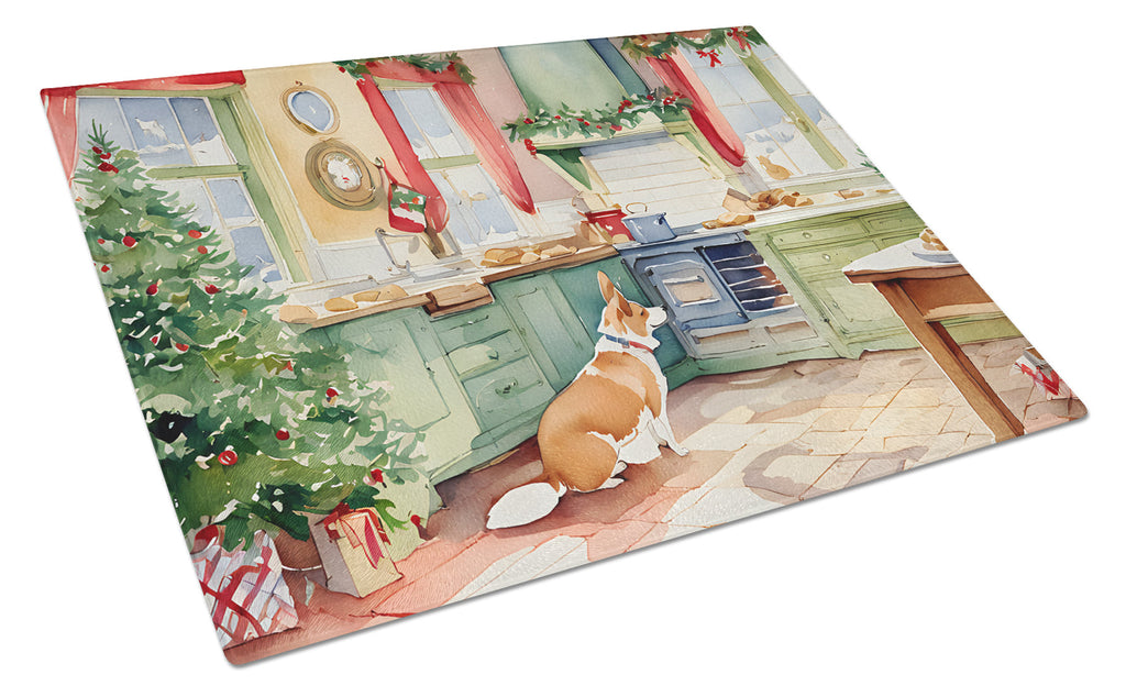 Corgi Christmas Cookies Glass Cutting Board