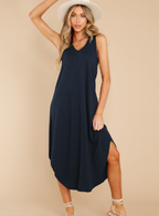 Sleeveless V-Neck Loose Irregular Dress