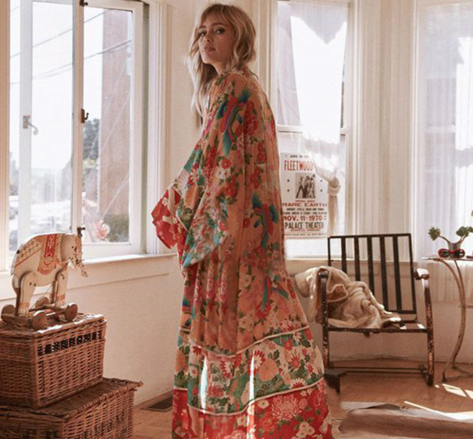 Chiffon Printed Beach Cardigan and Cover-Up Dress