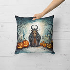 Krampus The Christmas Demon Spooky Halloween Throw Pillow