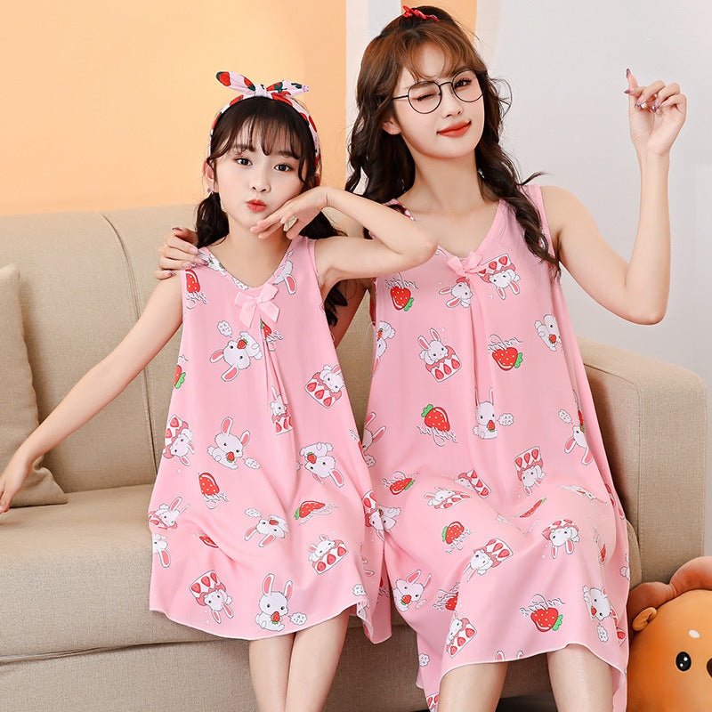 2024 New Style Mother-Daughter Cotton Sleep Dress