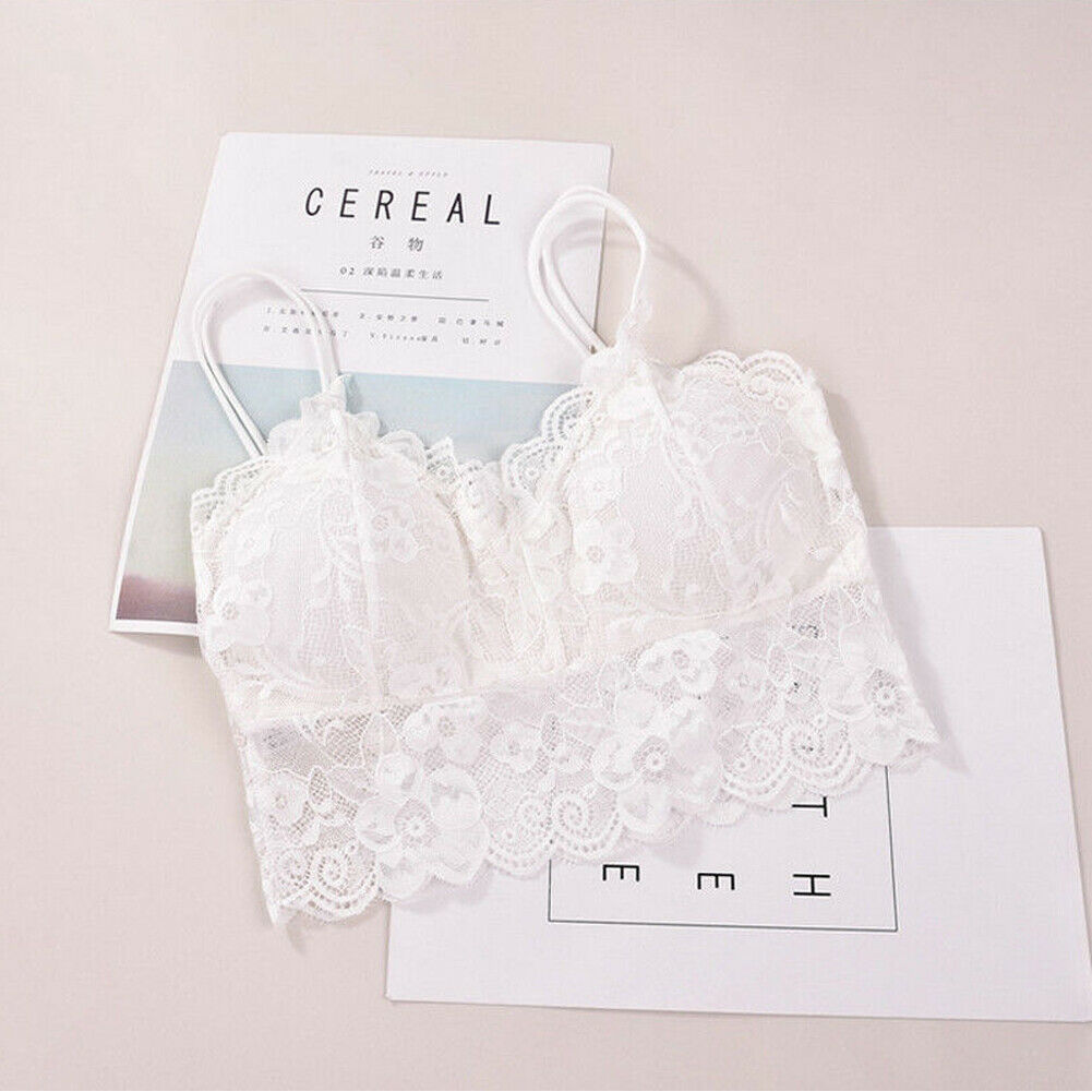 Lace Trim Sexy Back Wireless Bralette