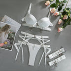 Metal Chain Motorcycle Accessories Lingerie Set (4 Pieces)