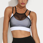 2020 Popular Gray Mesh Sports Bra and Yoga Tank Top
