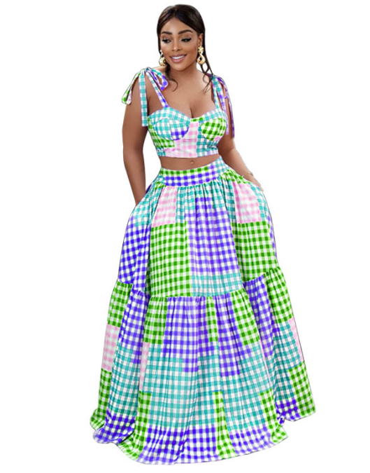 Summer Camisole and Hip Skirt Dress Two-Piece Set