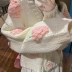 Handmade Strawberry Knitted Cardigan for Women