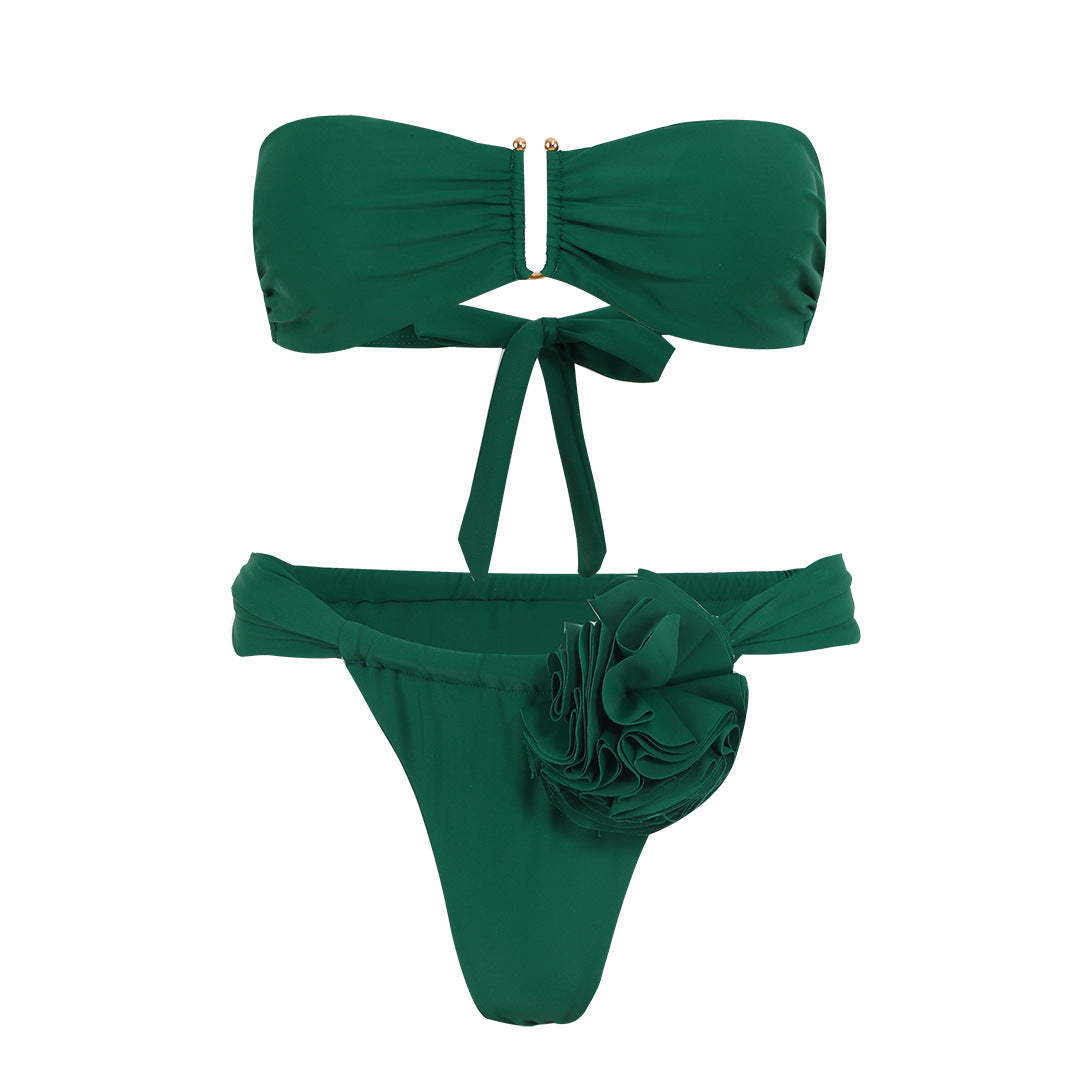 2024 Women's Solid Color Bikini with Strap设计