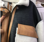 Colorblock Faux Fur Jacket with Fox Cuffs
