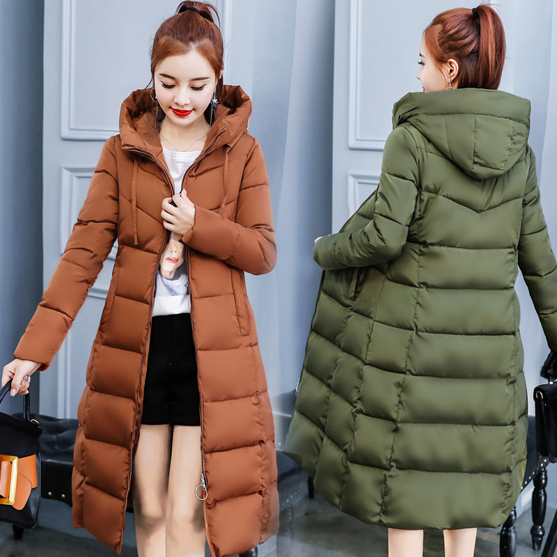 Women's Thick Cotton-Padded Long Jacket for Warmth