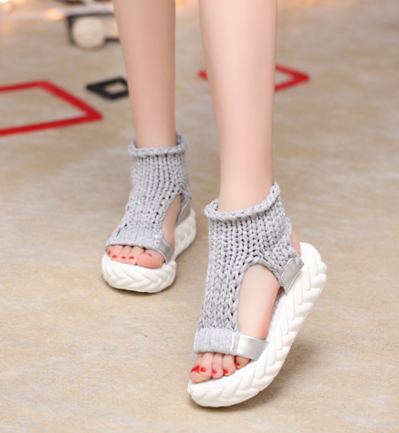 Briskory Women's Candy Color Knit Summer Sandals (One Pair)