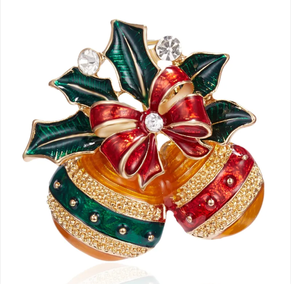 Fashion Bow Tie Wreath Brooch Christmas Gift