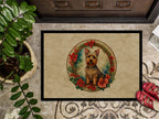 Australian Terrier Christmas Flowers Doormat