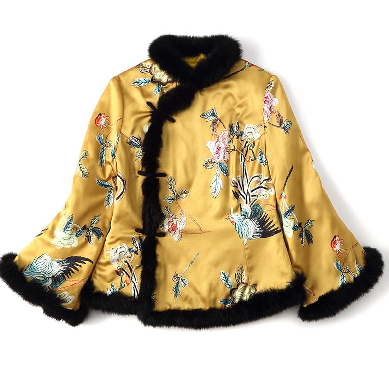 Women's Stand Collar Clip Cotton Wool Jacket