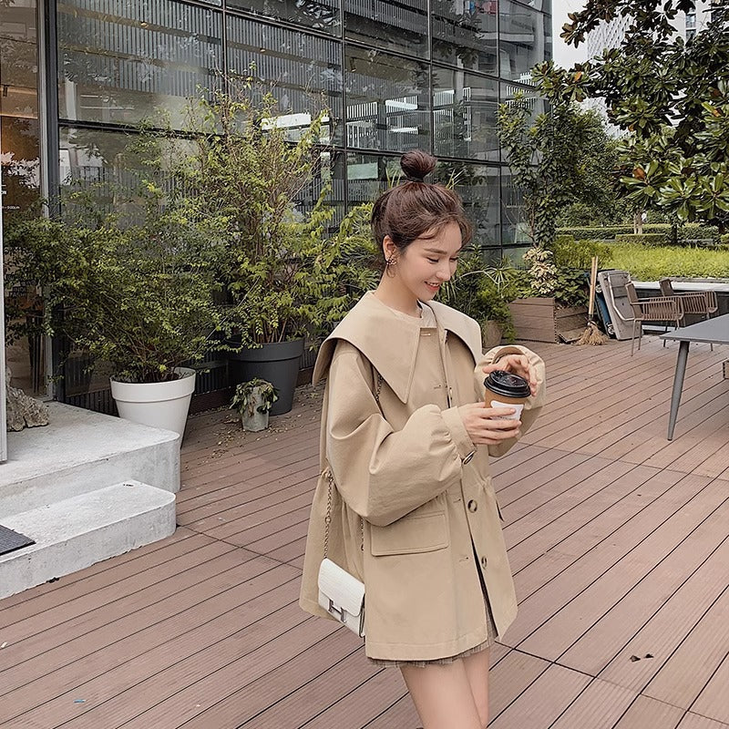 Women's Mid-Length Windbreaker Coat