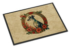 Greyhound Christmas Flowers Doormat