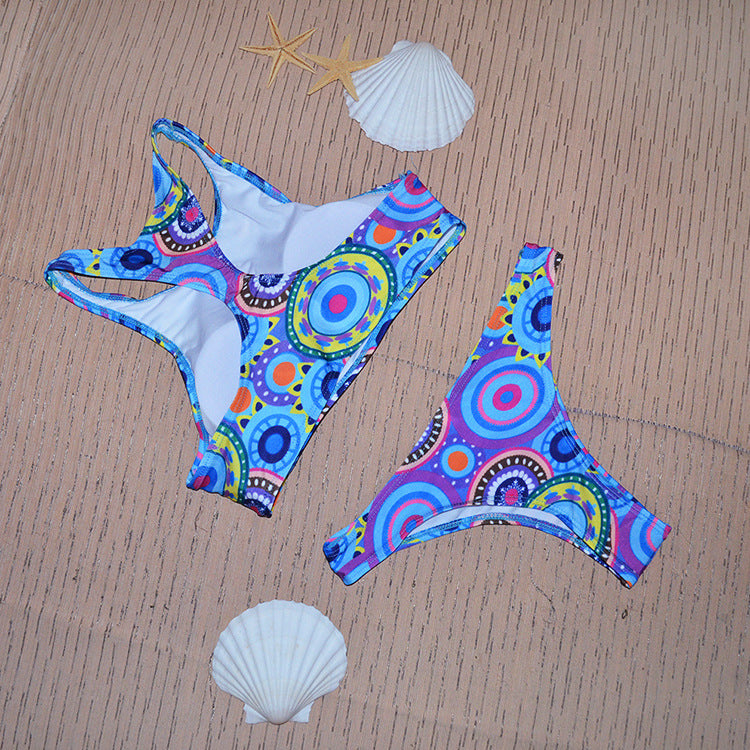 Women's One-Piece Bikini Swimsuit with Floral Print