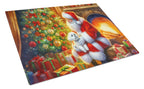 Maltese and Santa Claus Glass Cutting Board