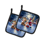 Chow Chow and Santa Claus Pair of Pot Holders