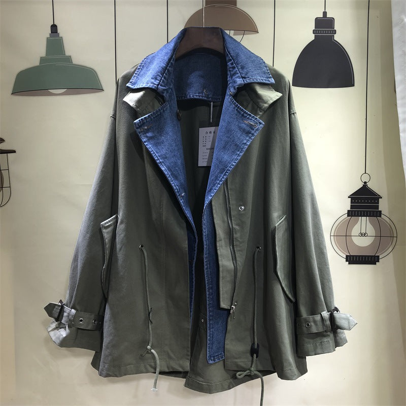 Denim Collar Casual All-Match Windbreaker Jacket