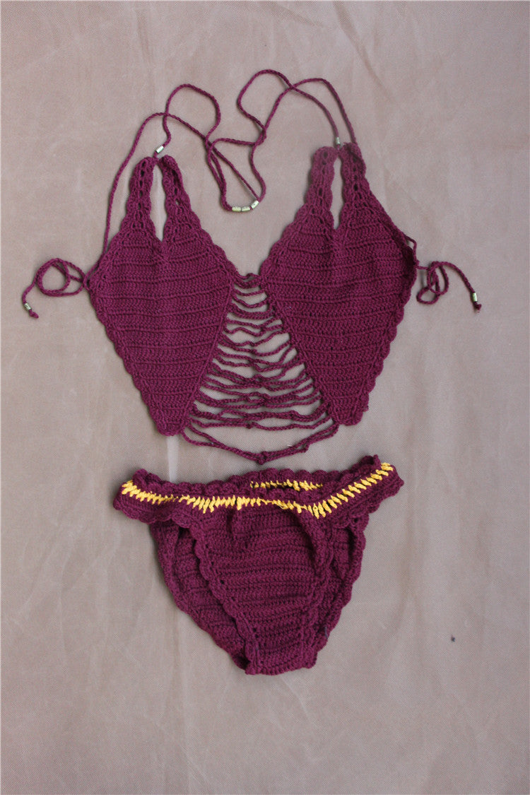 New Crochet Fringe Beach Bikini Swimwear Set