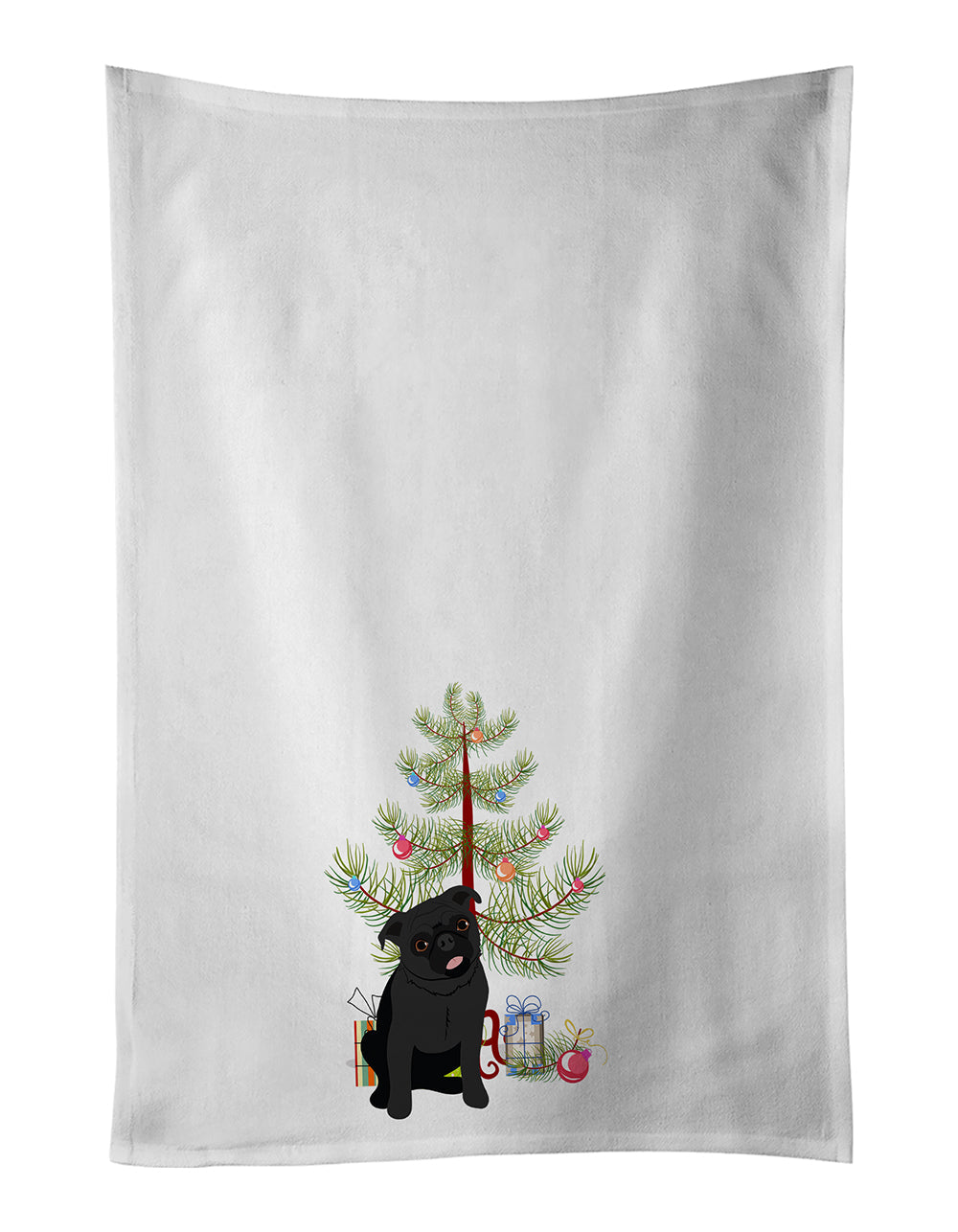 Pug Black #1 Christmas Kitchen Towel Set of 2