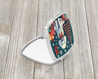 White Poodle Christmas Compact Mirror