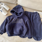 Kids' Autumn Winter Fleece Letter Sweatshirt Set