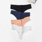 Trendy Solid Color Breathable Low Waist Women's Thongs