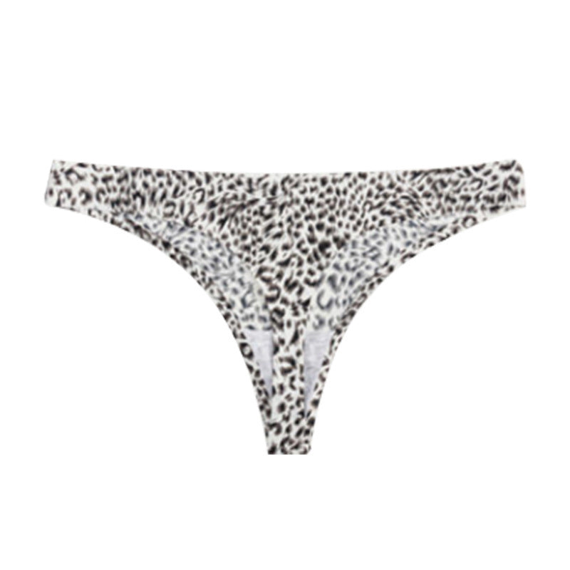 "Women's Sexy Leopard Print Cotton Thong Underwear"