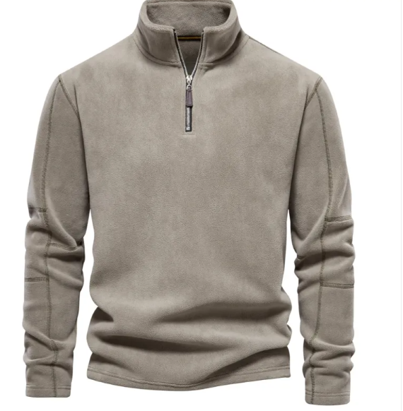 Men's Fleece Stand-Collar Zipper Sweatshirt | Streetwear