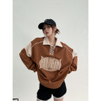 Versatile Loose Waffle Long Sleeve Knit Sweater