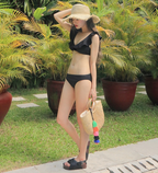 Ruffle V-Neck Bikini Set