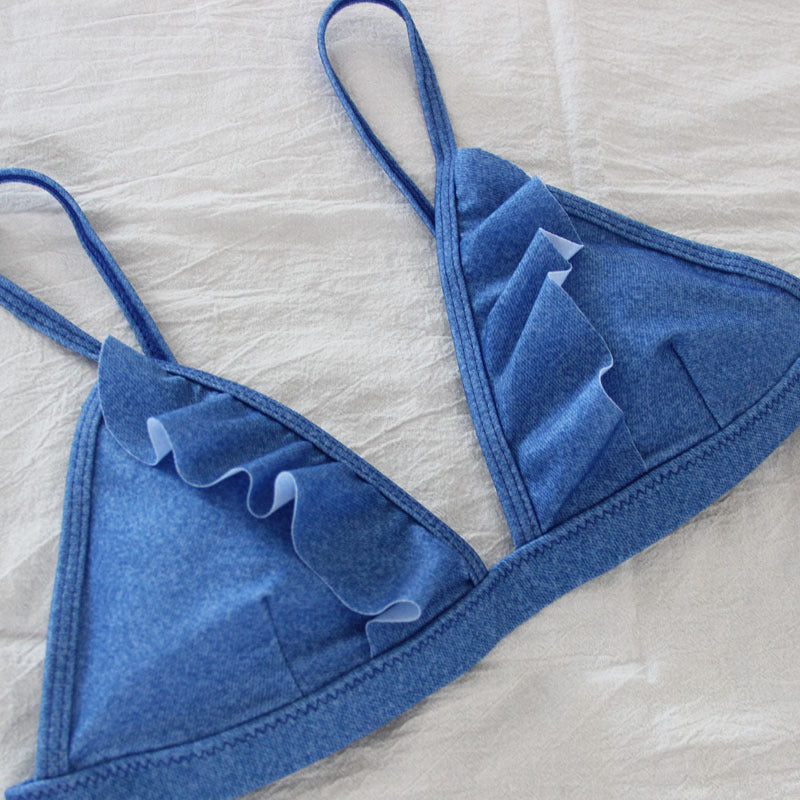 Denim Color Bikini Swimsuit Set