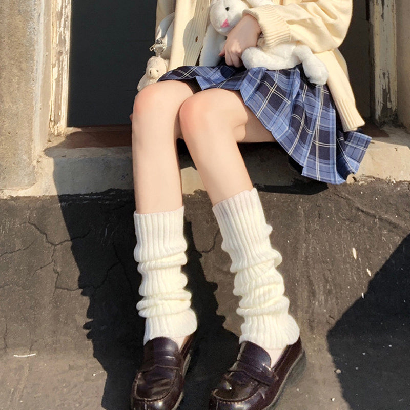 Sister Knitted White Wool Socks for Girls