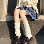 Sister Knitted White Wool Socks for Girls