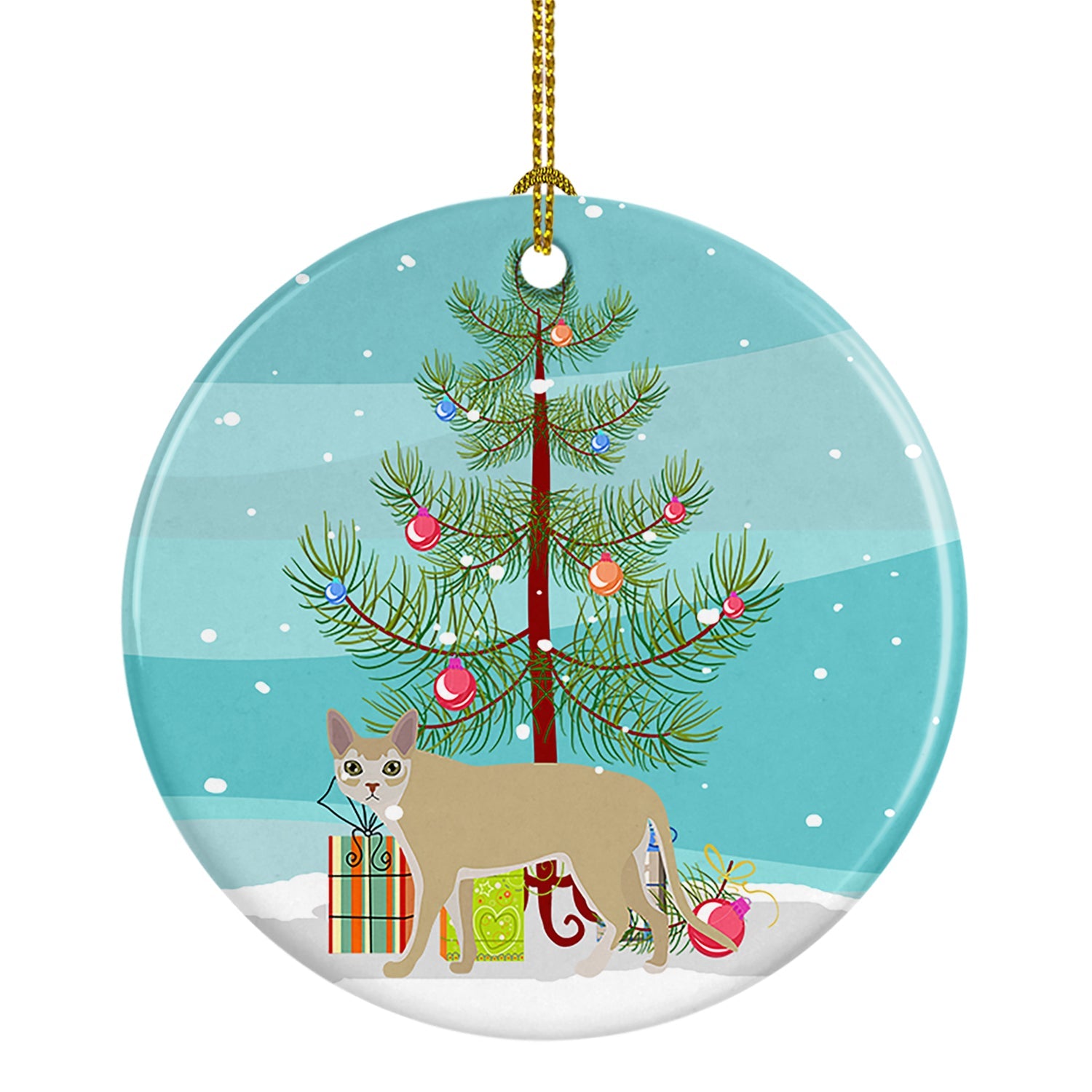 Singapura Cat Christmas Ceramic Ornament