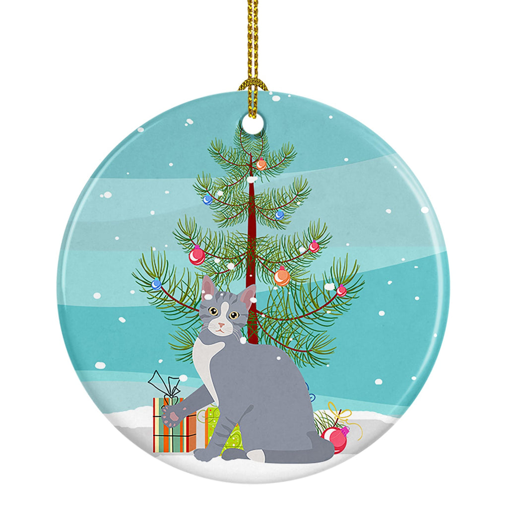 American Polydactyl Cat Christmas Ceramic Ornament