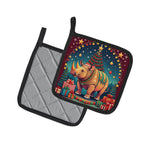 Rhinoceros Christmas Pair of Pot Holders
