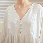 Autumn Winter Women's Loose Long Sleeve Nightgown