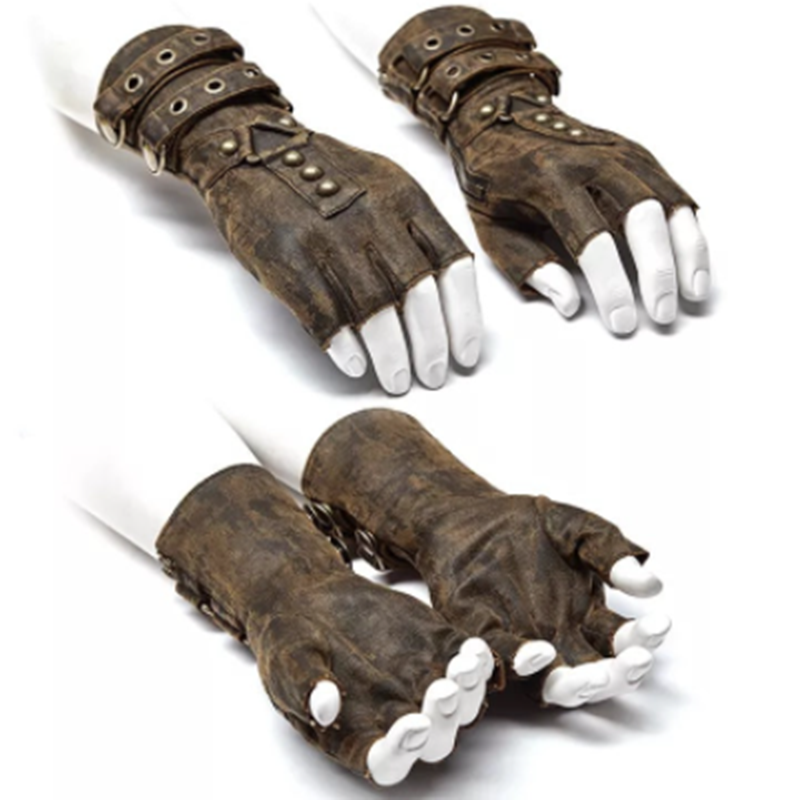 Medieval Steampunk Men's Arm Guard with Rivet Gloves