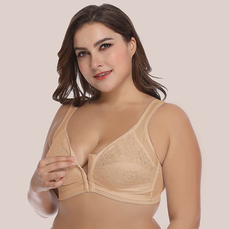 Lace Bralette with Front Closure for Plus Size Women