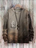 3D Printed Halloween Ghost Pattern Casual Winter Sweater