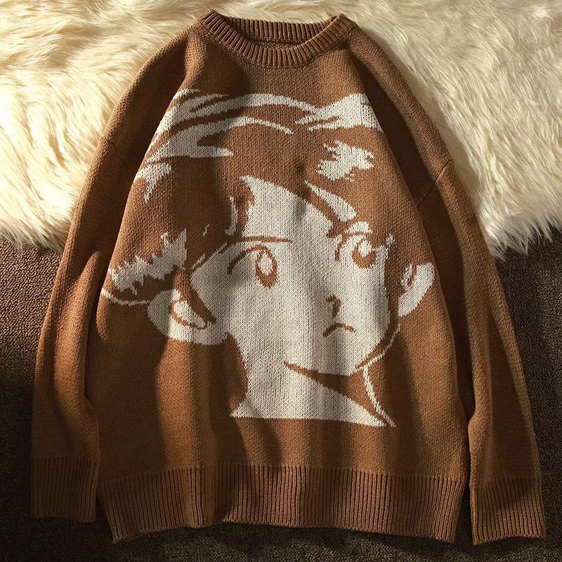 Retro Streetwear Thick Warm Knitted Pullover for Men | Streetwear