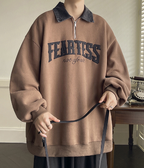 Loose National Tide Brand Half-Zip Sweater